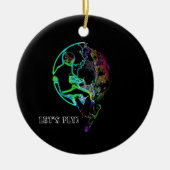 Ruimtescaling - Vliegende scooterjongen Keramisch Ornament (Voorkant)