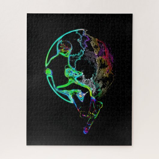 Ruimtescaling - Vliegende scooterjongen Legpuzzel (Verticaal)