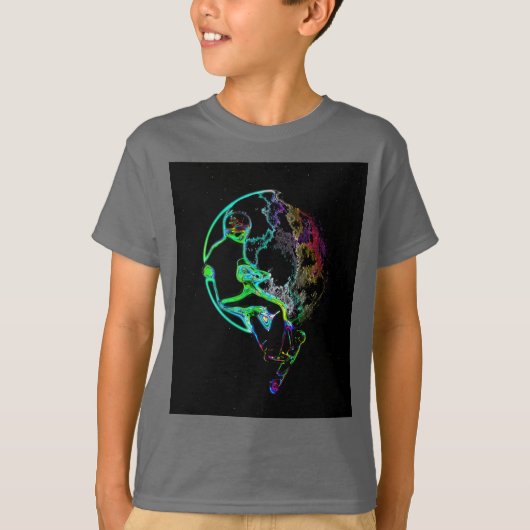 Ruimtescaling - Vliegende scooterjongen T-shirt (Voorkant)