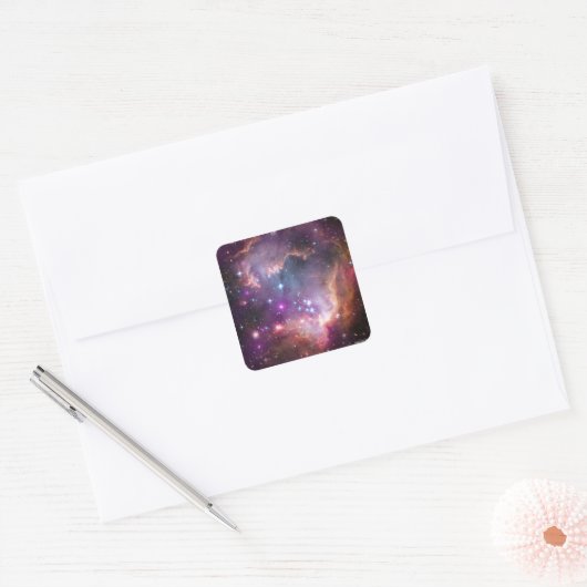 Ruimtescene Vierkante Sticker (Envelop)