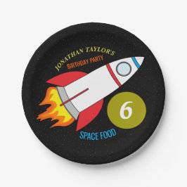 Ruimteschakel naar de maan kinderdag papieren bordje
