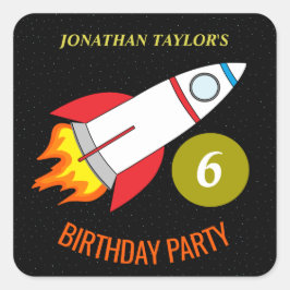 Ruimteschakel naar de maan kinderdag vierkante sticker