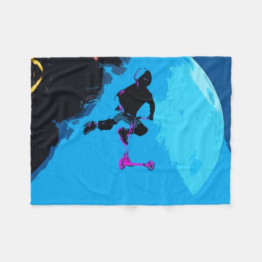 Ruimteschaling - Stuntscooter BoyFleece Blanket Fleece Deken (Voorkant (Horizontaal))