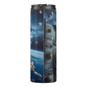 Ruimteschepen en een astronaut in de ruimte thermosbeker (Achterkant)