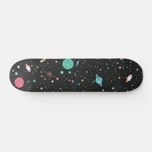 Ruimteschepen en -planeten persoonlijk skateboard (Horizontaal)