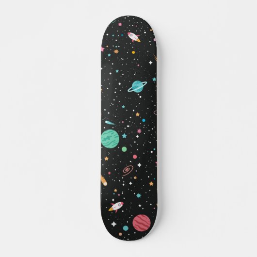 Ruimteschepen en -planeten persoonlijk skateboard (Voorkant)