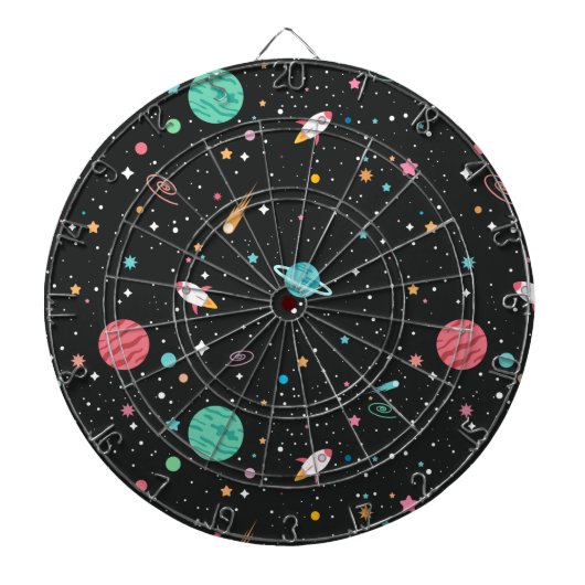 Ruimteschepen en sterren dartbord (Voorkant)