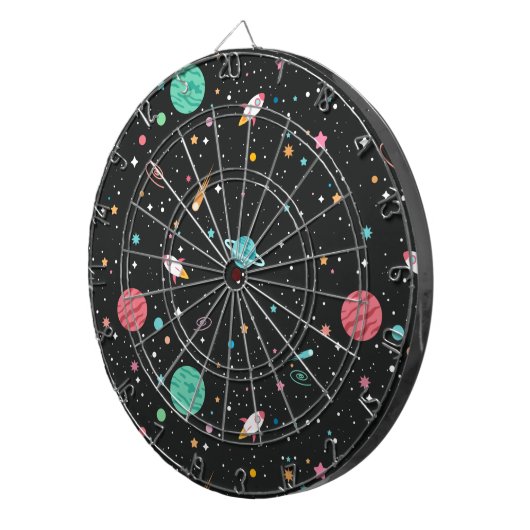 Ruimteschepen en sterren dartbord (Voorkant Rechts)