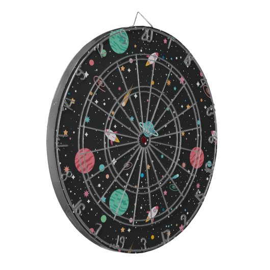 Ruimteschepen en sterren dartbord (Voorkant Links)