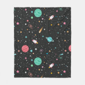 Ruimteschepen en sterren fleece deken (Voorkant)