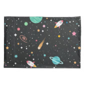 Ruimteschepen en sterren kussensloop (Achterkant-Links)