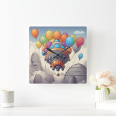 Ruimteschepen met ballonnen vierkante klok (Huis)