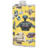 Ruimteschepen, robots en druppelflessen heupfles (Links)