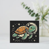 Ruimteschildpad Briefkaart (Staand voorkant)