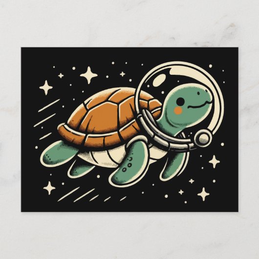 Ruimteschildpad Briefkaart (Voorkant)