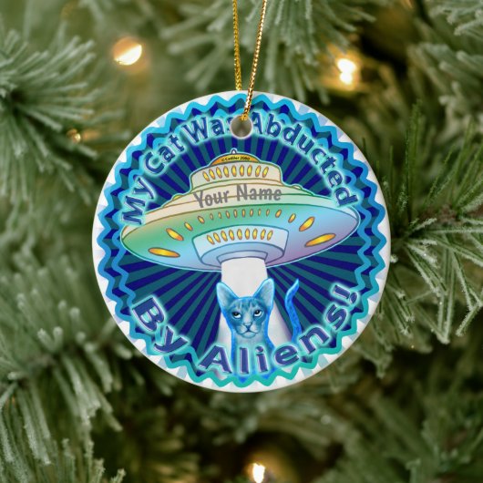 Ruimteschip Alien Cat Abduction custom ornament (Boom)