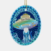 Ruimteschip Alien Cat Abduction custom ornament (Rechts)