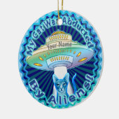 Ruimteschip Alien Cat Abduction custom ornament (Links)