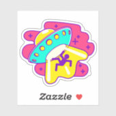 Ruimteschip Alien UFO Ontvoering - Vinyl Sticker (Vel)