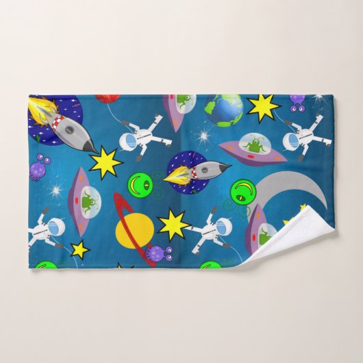 Ruimteschip Aliens Astronauts Bathroom Towel sets Bad Handdoek (Handdoek)
