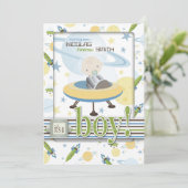 Ruimteschip Astronaut Baby Shower Invitaties Kaart (Staand voorkant)