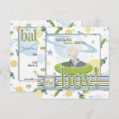 Ruimteschip Astronaut Baby Shower Invitaties Kaart (Voorkant / Achterkant)