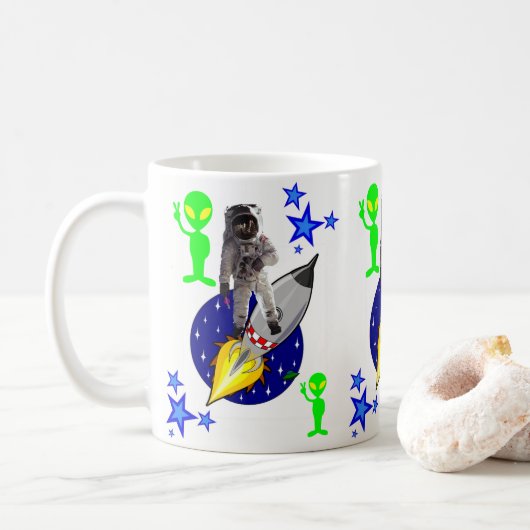 Ruimteschip Astronaut Beker Koffiemok (Met donut)