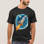 Ruimteschip Astronaut Wetenschap Astrologie Ruimte T-shirt (Voorkant)