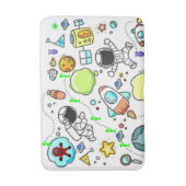 Ruimteschip astronauten Aliens Bathroom Bath Mat (Voorkant Verticaal)