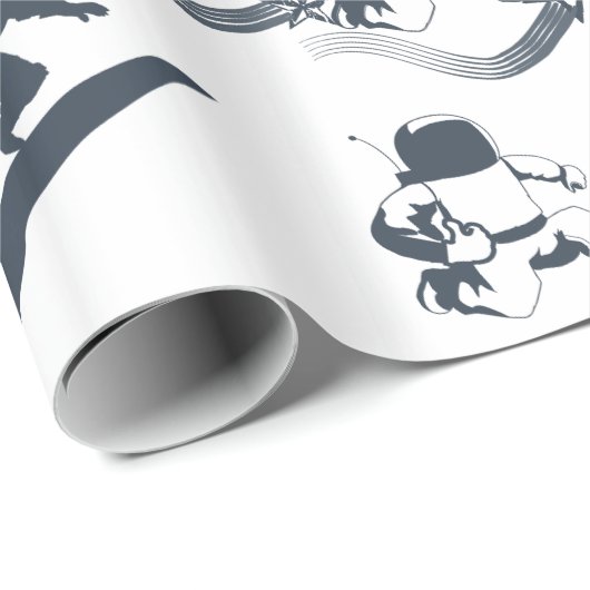 Ruimteschip Astronauten Zonnestelsel Wrapping Papi Cadeaupapier (Rol Hoek)