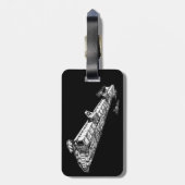 ruimteschip bagagelabel (Achterkant verticaal)