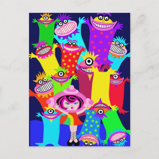 ruimteschip Betty en de Magische Monsters Briefkaart (Voorkant)