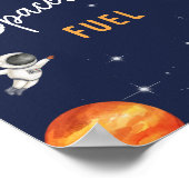 Ruimteschip Brandstof Bewerkbaar Verjaardagsfeest  Poster (Hoek)