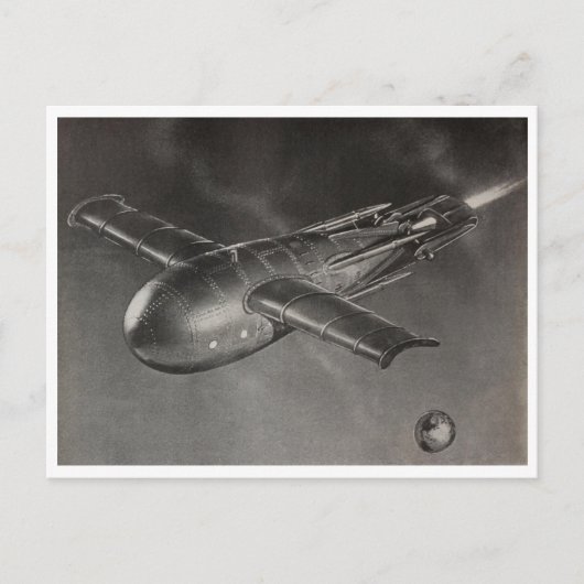 "Ruimteschip" Briefkaart (Voorkant)