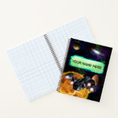 Ruimteschip, buitenruimte, zon, planeten, melkweg notitieboek (Binnen)