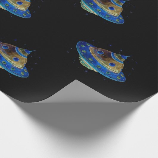 ruimteschip cadeaupapier (Hoek)