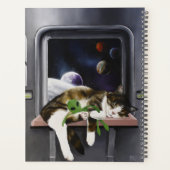 Ruimteschip Cat Sci-Fi Schattige Planner (Achterkant)
