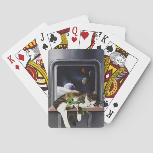 Ruimteschip Cat Sci-Fi Schattige Pokerkaarten (Achterkant)