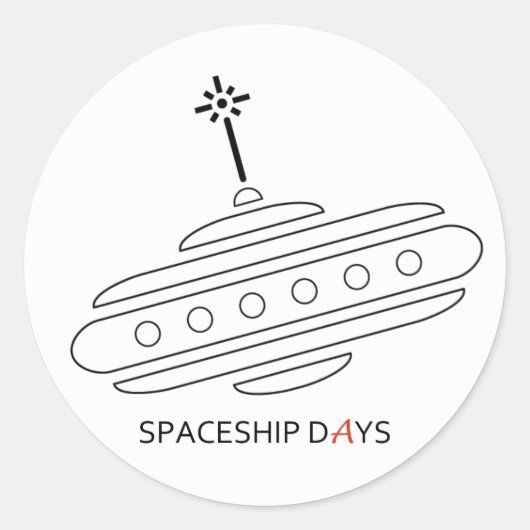 RUIMTESCHIP DAGEN STICKER (Voorkant)