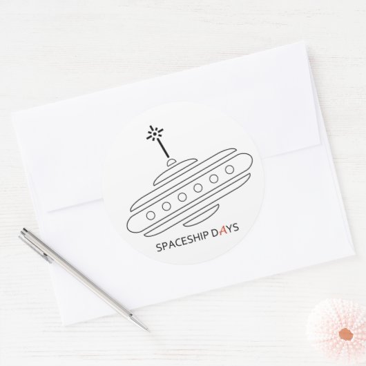 RUIMTESCHIP DAGEN STICKER (Envelop)