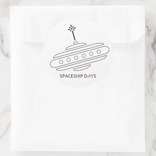 RUIMTESCHIP DAGEN STICKER (Tas)