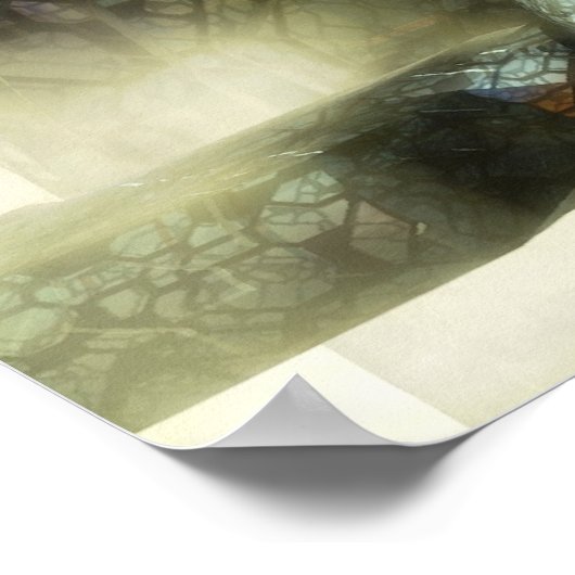 Ruimteschip en buitenaardse planeet poster (Hoek)