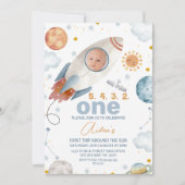 Ruimteschip foto Eerste reis rond de verjaardag va Kaart (Voorkant)