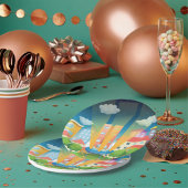 Ruimteschip in Borden van stedelijk papier Papieren Bordje