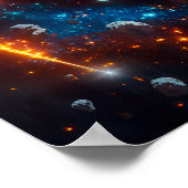 Ruimteschip in de ruimte poster (Hoek)