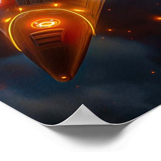 Ruimteschip in de ruimte poster (Hoek)