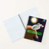 Ruimteschip in de ruimte, zon & planeten spiraal notitieboek (Binnen)