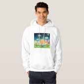 Ruimteschip in de stad Mannen hoodie (Voorkant volledig)