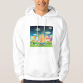 Ruimteschip in de stad Mannen hoodie (Voorkant)
