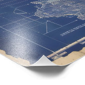 ruimteschip met blauw diagram foto afdruk (Hoek)